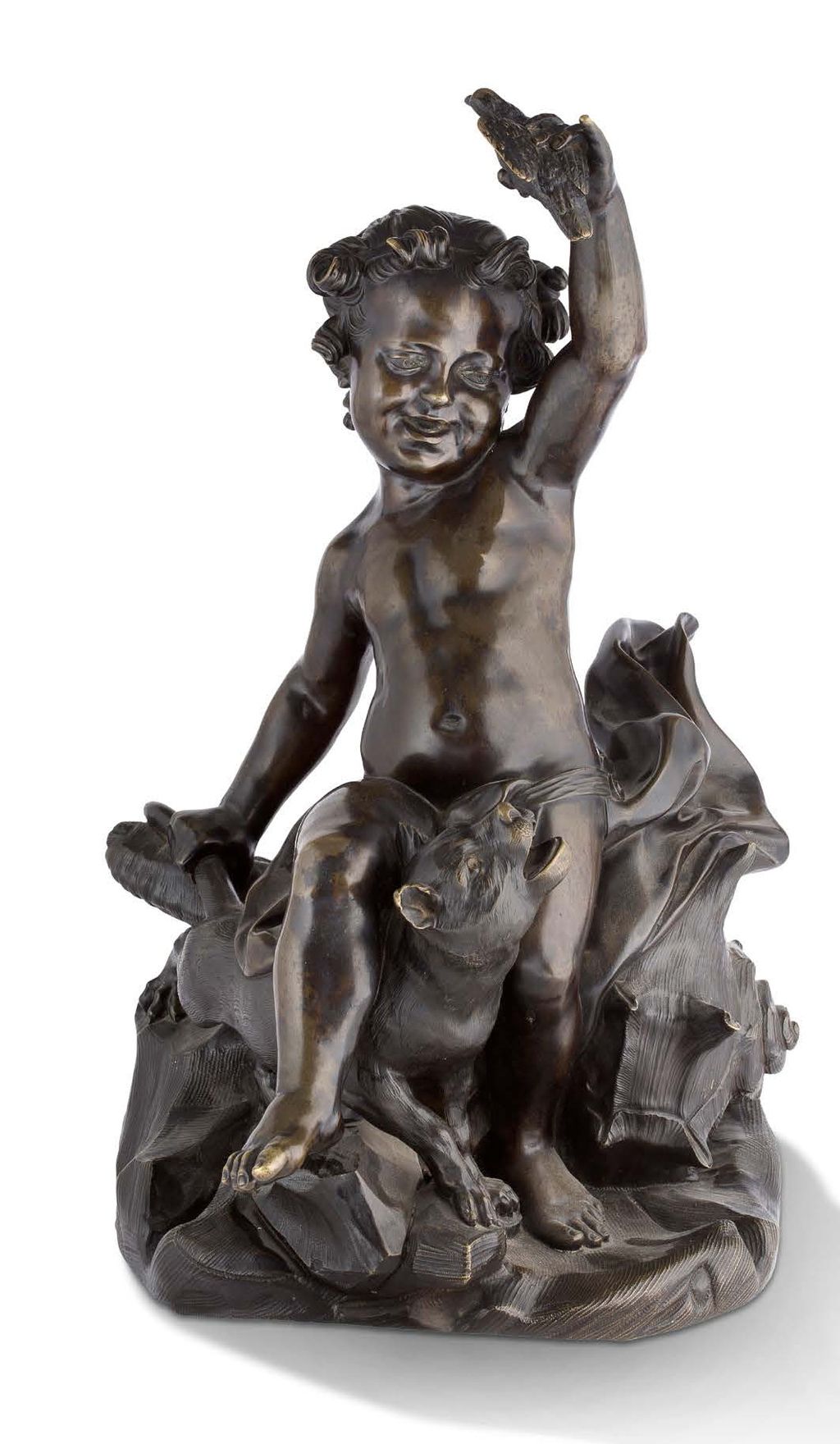 D'APRÈS LAMBERT-SIGISBERT ADAM (1700 – 1759) L'Enfant au félin
Bronze à patine b&hellip;