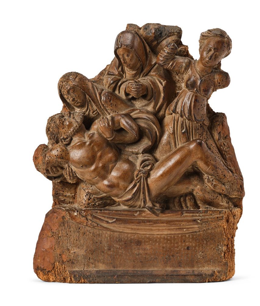 Null LA DÉPLORATION DU CHRIST
Bas-relief en bois de noyer sculpté où les trois S&hellip;