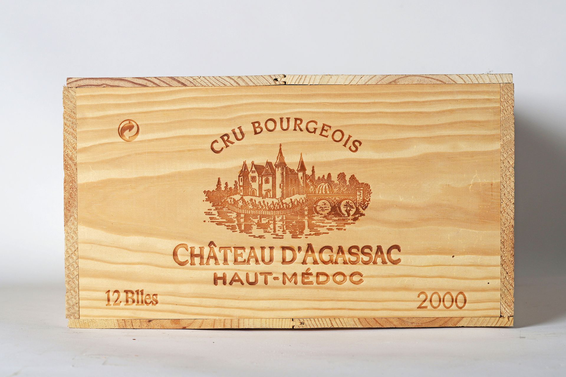 Null 12 B CHÂTEAU D'AGASSAC (Caisse Bois d'origine) - 2000 - Haut-Médoc
