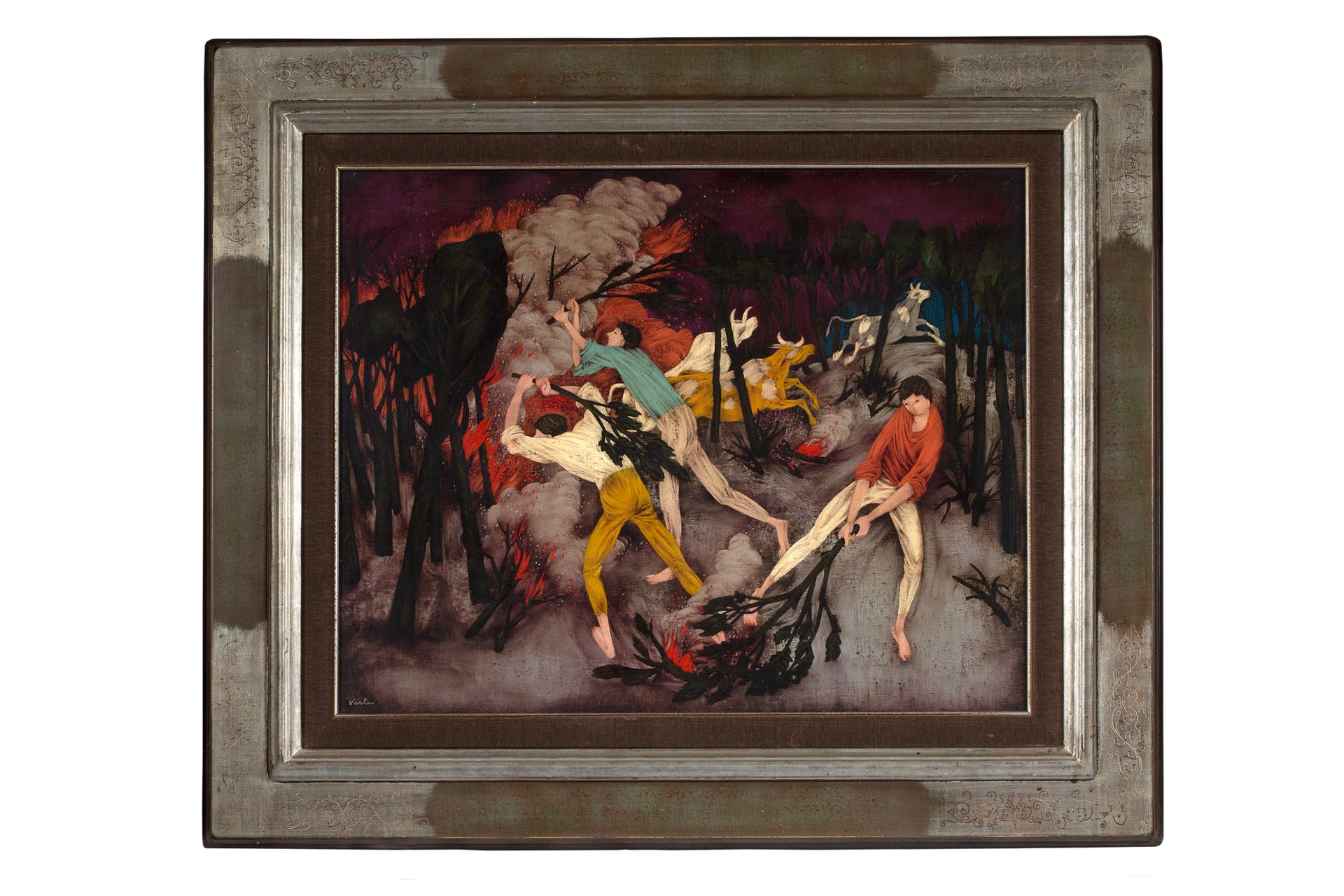 VARLAMISHVILI Félix, dit Varla (1903 - 1986) L'incendie de forêt
Oil on canvas S&hellip;