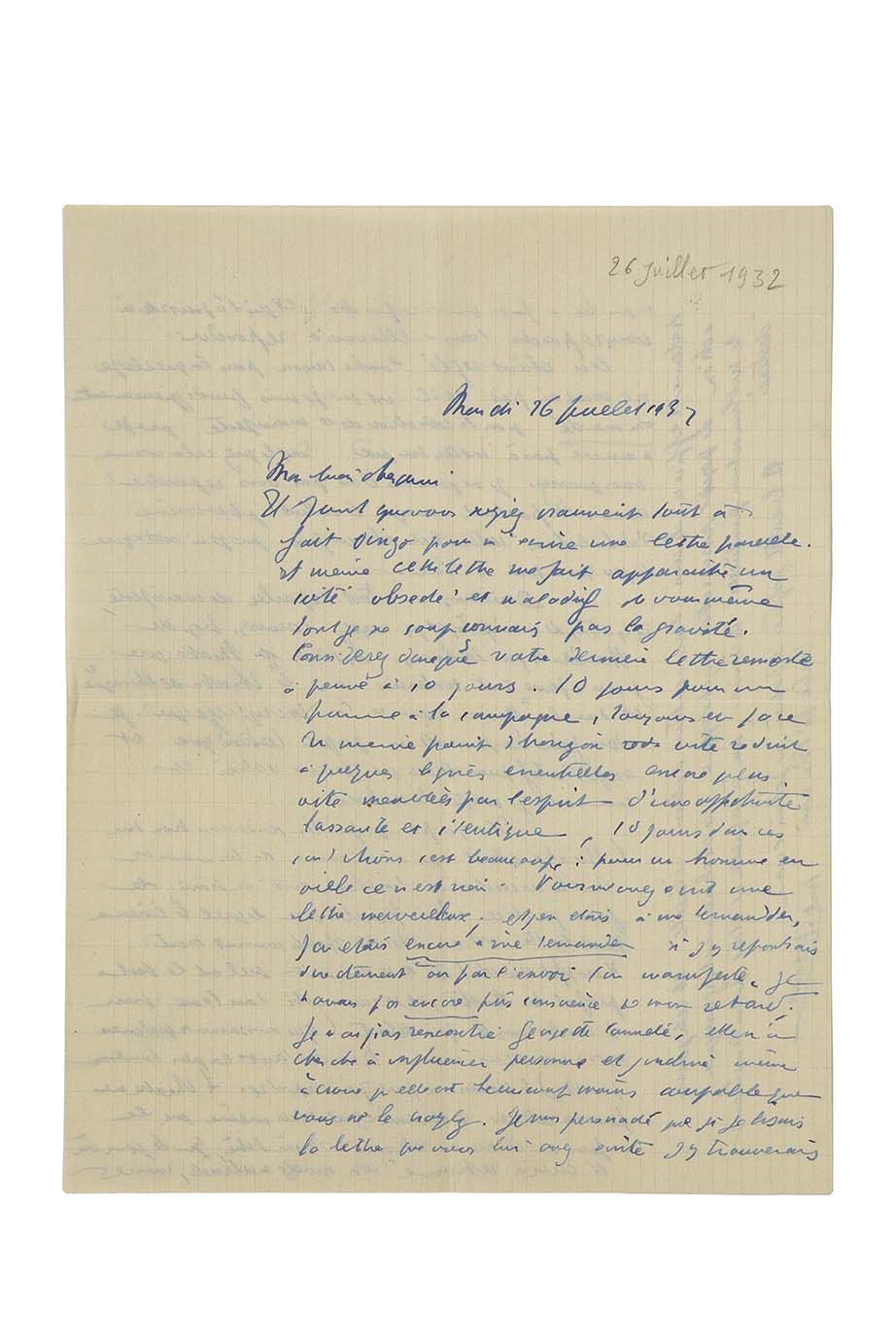 L.A.S. Ant. Artaud, [Paris] July 26, 1932, to André RO…