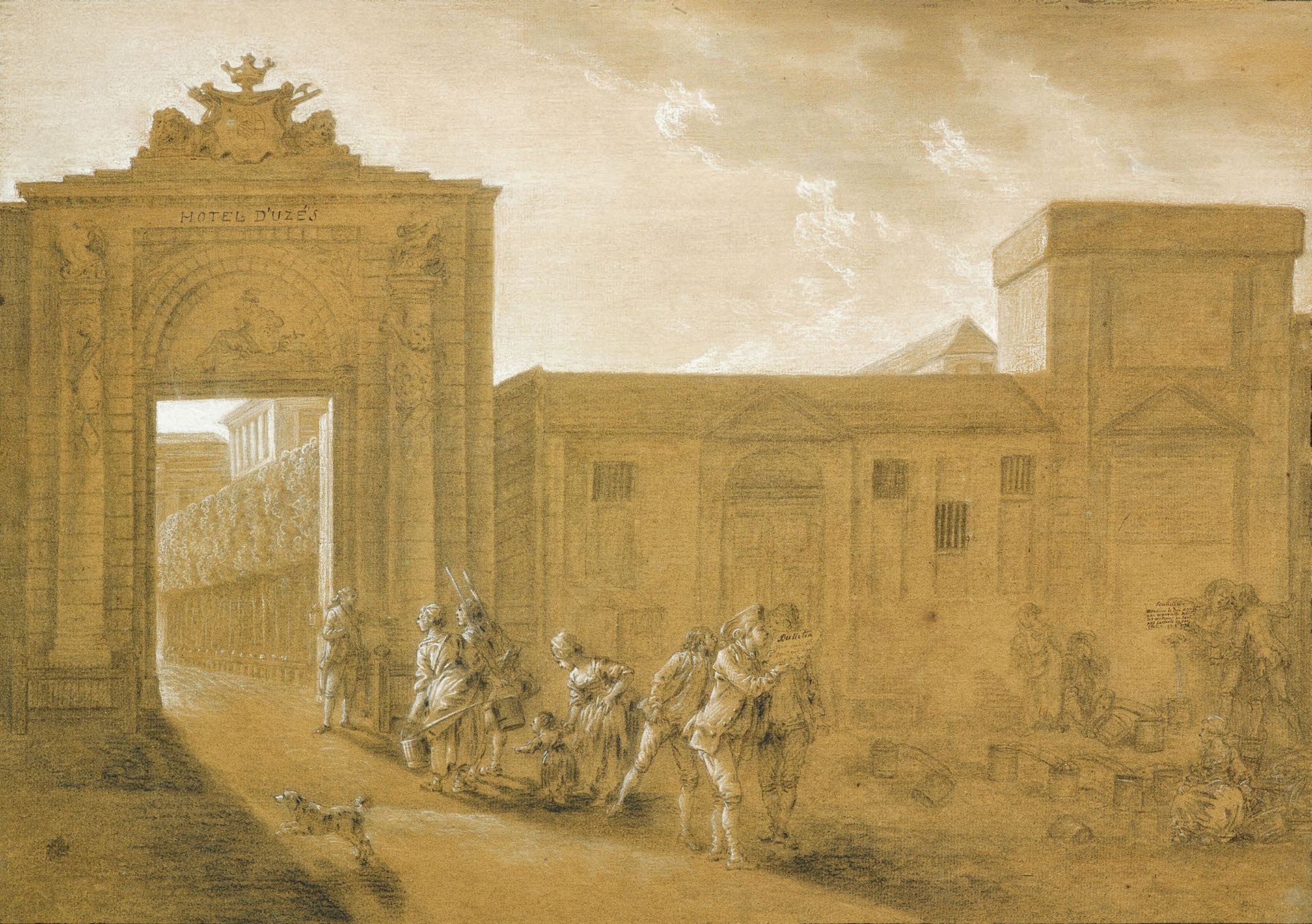 ATTRIBUÉ À PIERRE-ANTOINE DEMACHY PARIS, 1723 - 1807 Gli svizzeri del Duca di Uz&hellip;