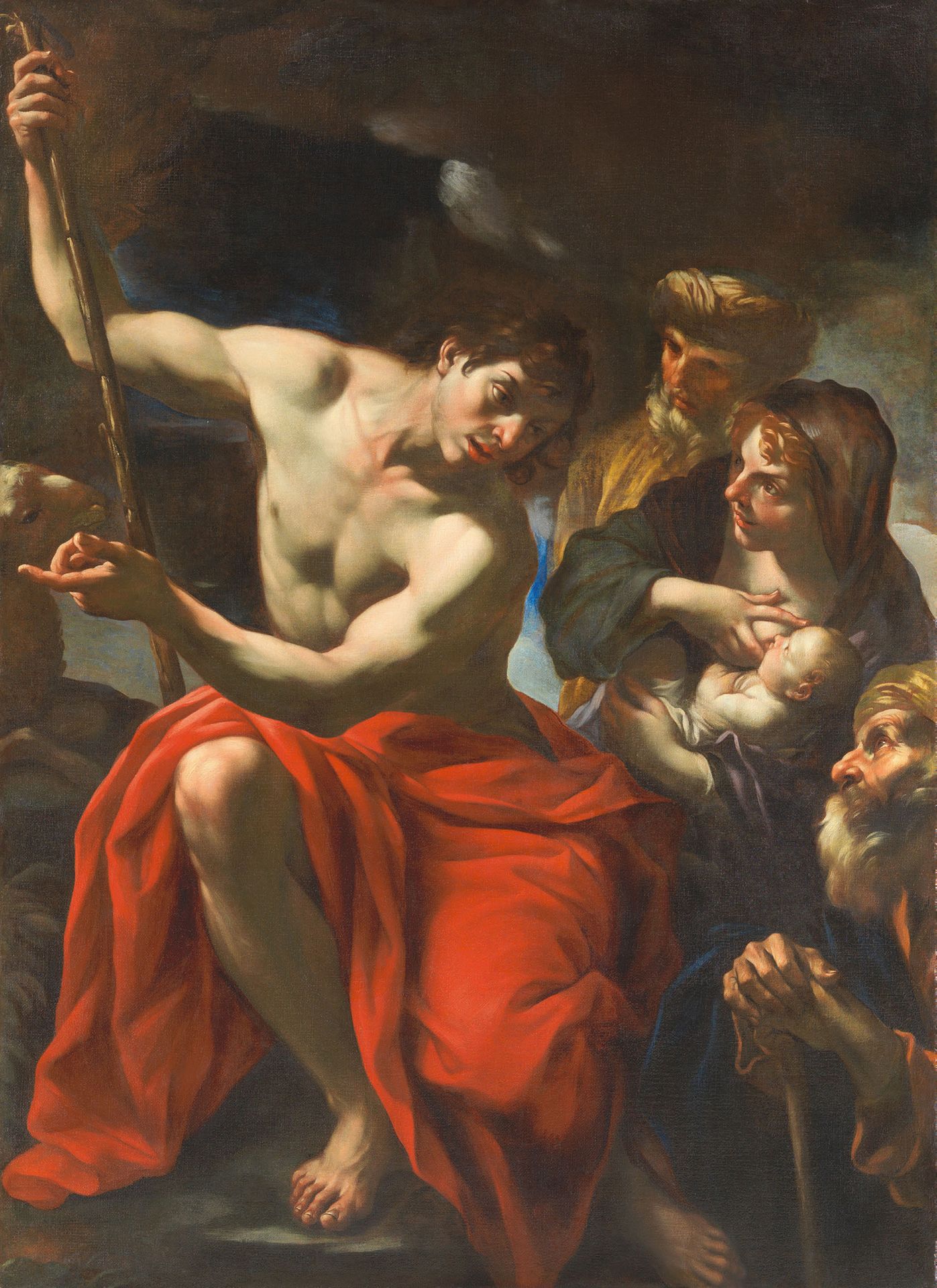 GIACINTO BRANDI POLI, 1621 - 1691, ROME Saint John the Baptist preaching in the &hellip;
