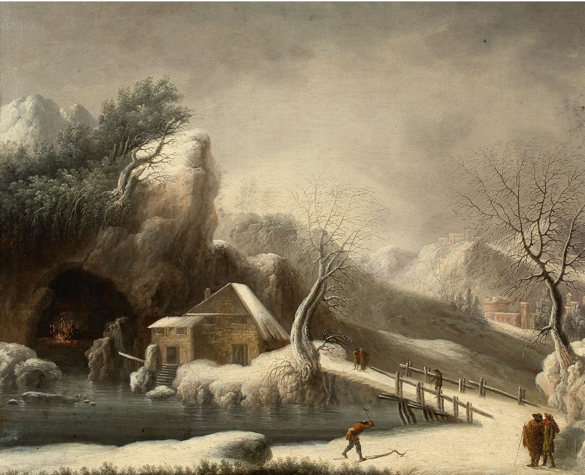 FRANCESCO FOSCHI ANCÔNE, 1710-1780, ROME Landschaft im Schnee
Öl auf Leinwand
58&hellip;