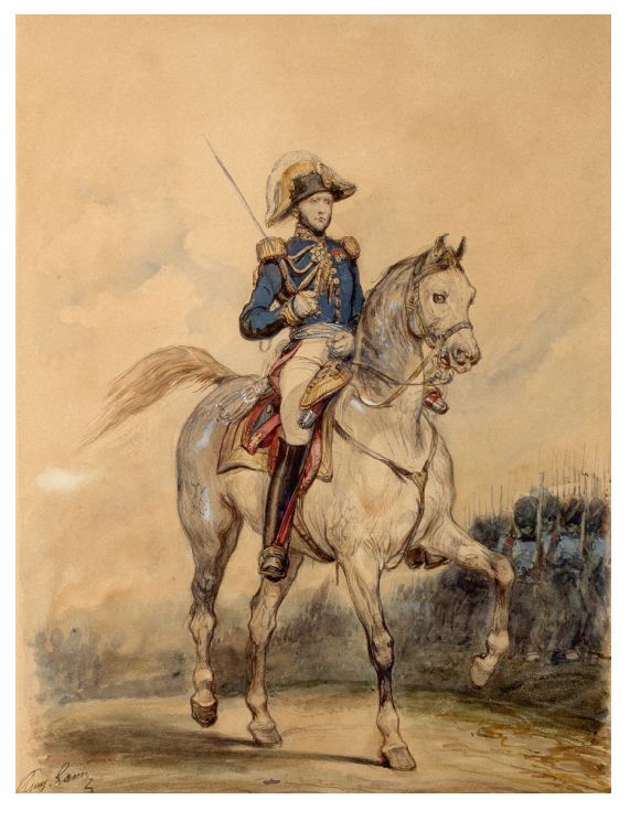 EUGÈNE LAMI PARIS, 1800-1890 Officier supérieur de la Garde Royale
Aquarelle sur&hellip;
