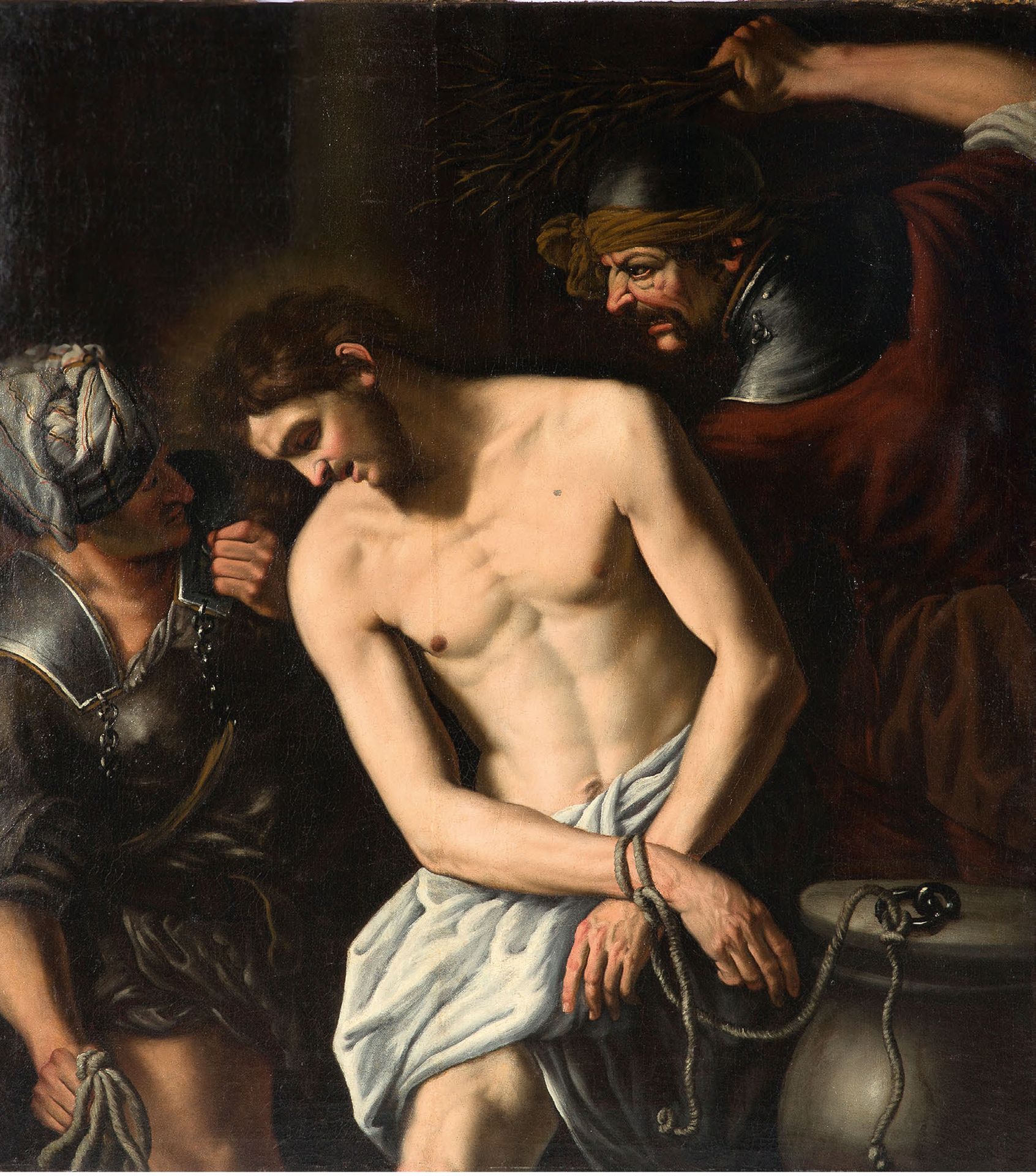 ATTRIBUÉ À JAN VAN BIJLERT UTRECHT, 1597/1598 - 1671 基督受鞭打
布面油画 
136.5 x 122.5厘米