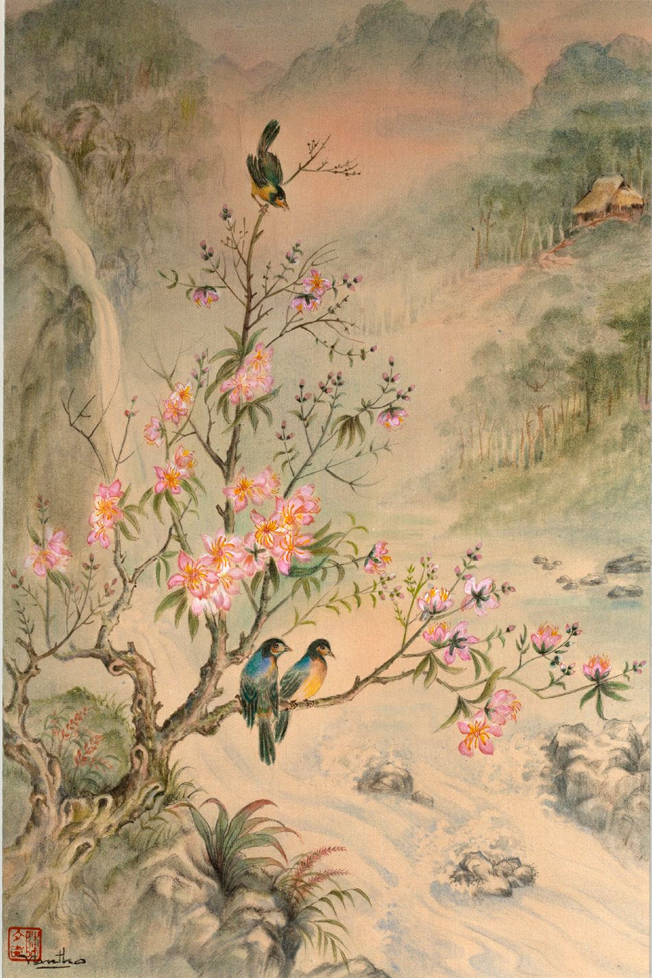 TRẦN VĂN THỌ (1917-2004) Printemps
Ink and colors on silk, signed lower left
44 &hellip;