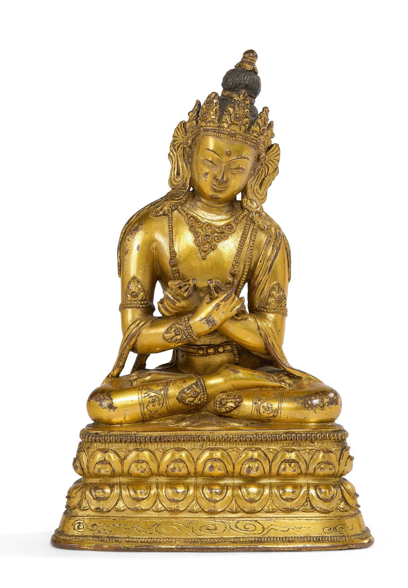 MONGOLIE, ÉCOLE DE ZANABAZAR XVIIIe SIÈCLE = Statue en bronze doré représentant &hellip;