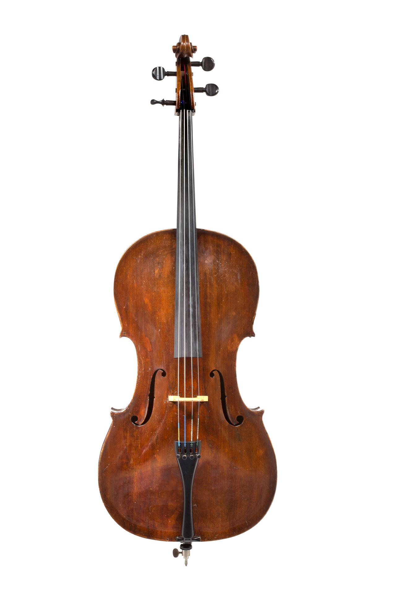 Null 非常有吸引力的18世纪大提琴
在Mirecourt制造，法国Nicolas Antoine圈子里的作品
下部两根肋骨缺失，左上角的肋骨有虫子修复的痕迹&hellip;