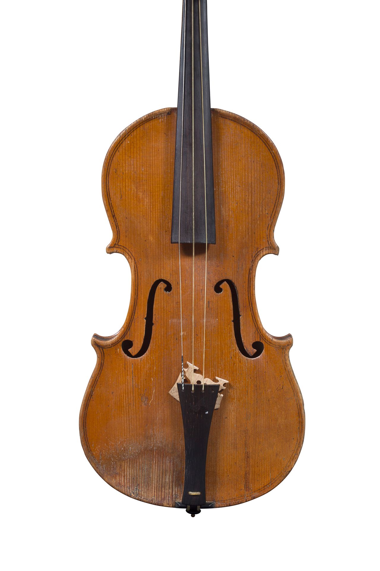 Null 米勒库尔制造的巴洛克小提琴
18世纪的作品，有原来的琴颈
右侧台面和腮托下有裂痕
状态良好 
背面364毫米