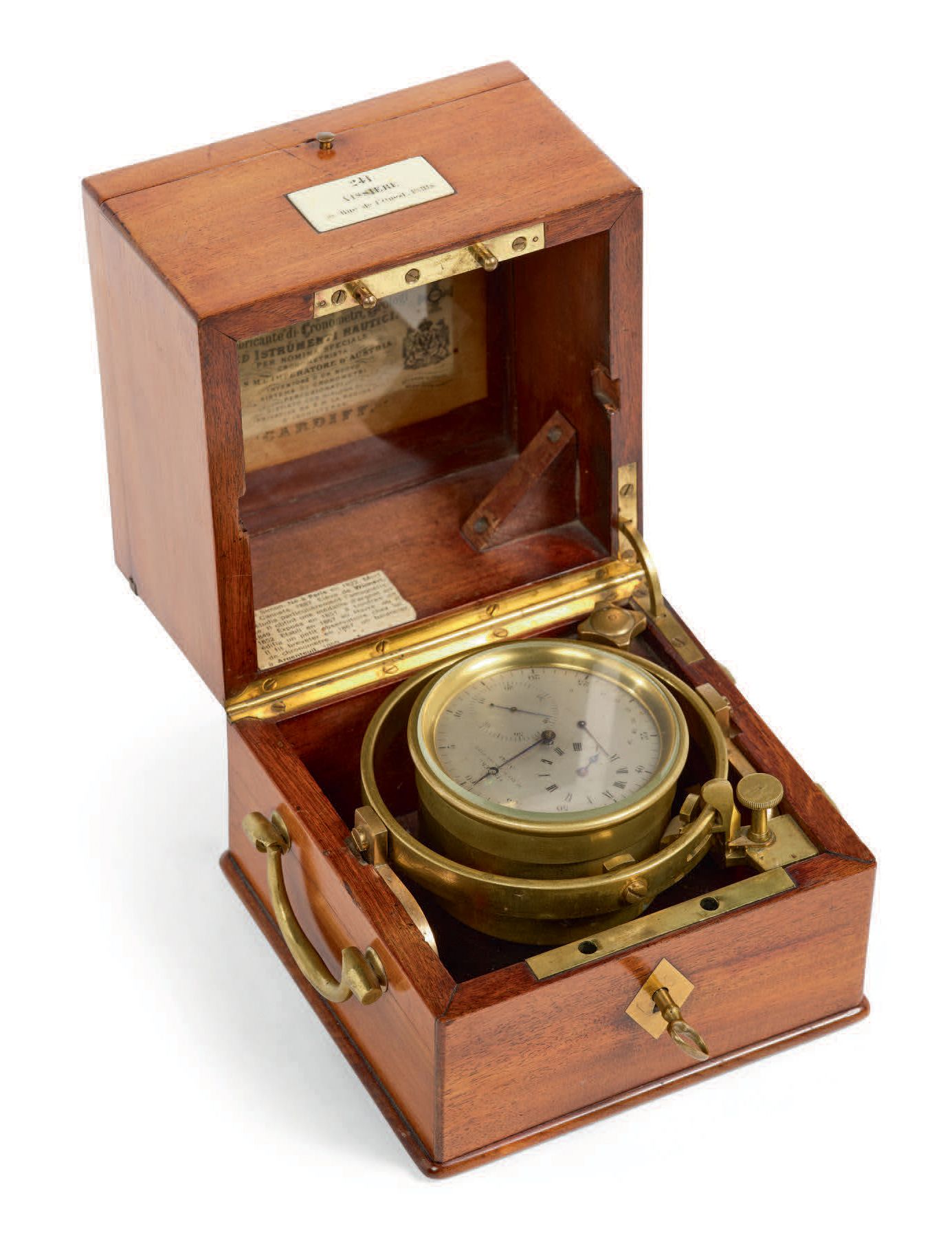 241 VISSIÈRE 56, Rue de l'Ouest, PARIS Marine Chronometer 
aus vergoldetem Messi&hellip;