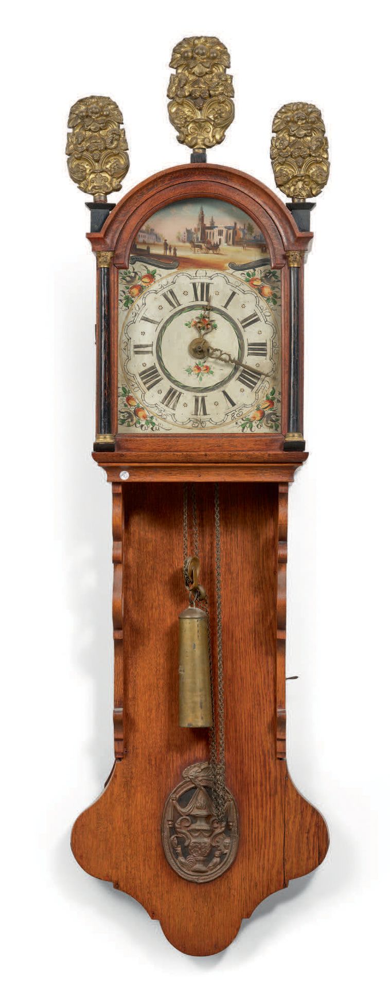 EUROPE DU NORD - Début XIXe siècle Reloj de pared "frisón
Caja de madera con pil&hellip;