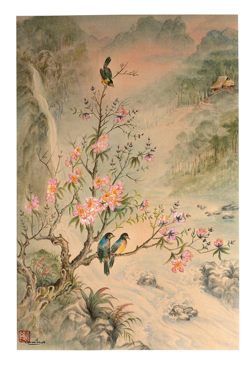 TRAN VAN THO (1917-2004) Spring
Painting on silk, signed lower left
44 x 29,8 cm&hellip;
