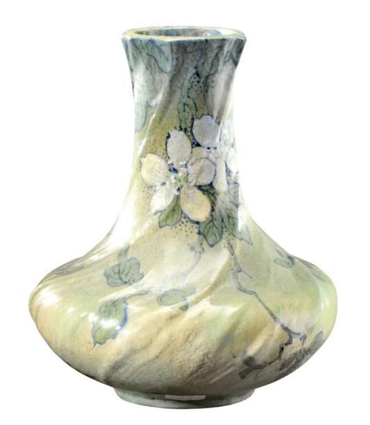 EDMOND LACHENAL (1855-1948) Important vase à panse ventrue et côtes torsadées se&hellip;