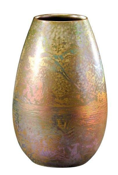 CLEMENT MASSIER (1835-1917) «Oiseaux du paradis» Vase de forme ovoïde en faïence&hellip;