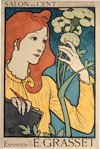 Eugène GRASSET (1841-1917) Salon des Cent Exposition, rue Bonaparte Imp. Affiche&hellip;