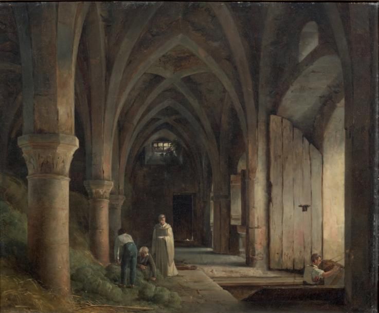 Attribué à Robert Léopold LEPRINCE (1800-1847) Un cellier dans les ruines d'une &hellip;