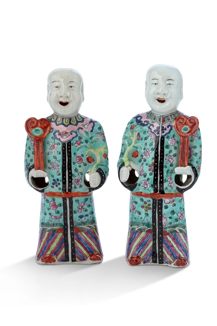 CHINE DYNASTIE QING, ÉPOQUE JIAQING (1795-1820) Paire de statuettes
En porcelain&hellip;