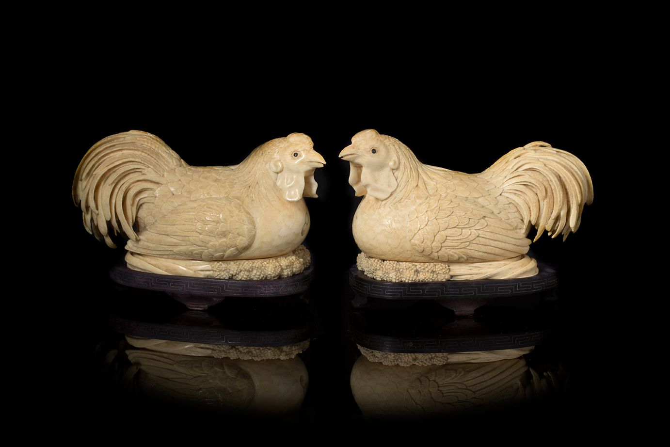 CHINE DYNASTIE QING, XIXe SIÈCLE ~ Pair of boxes
Carved ivory imitating the shap&hellip;