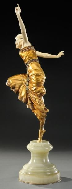 Paul PHILIPPE (1870-1930) «Danseuse russe» Sculpture chryséléphantine en bronze &hellip;