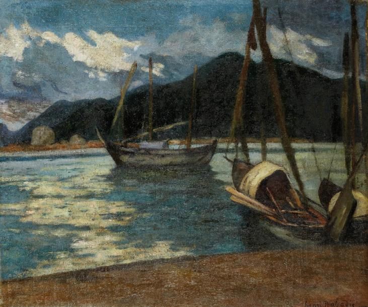 Henri DABADIE (1867-1949) Anam en Indochine, 1929 Huile sur toile, signée en bas&hellip;