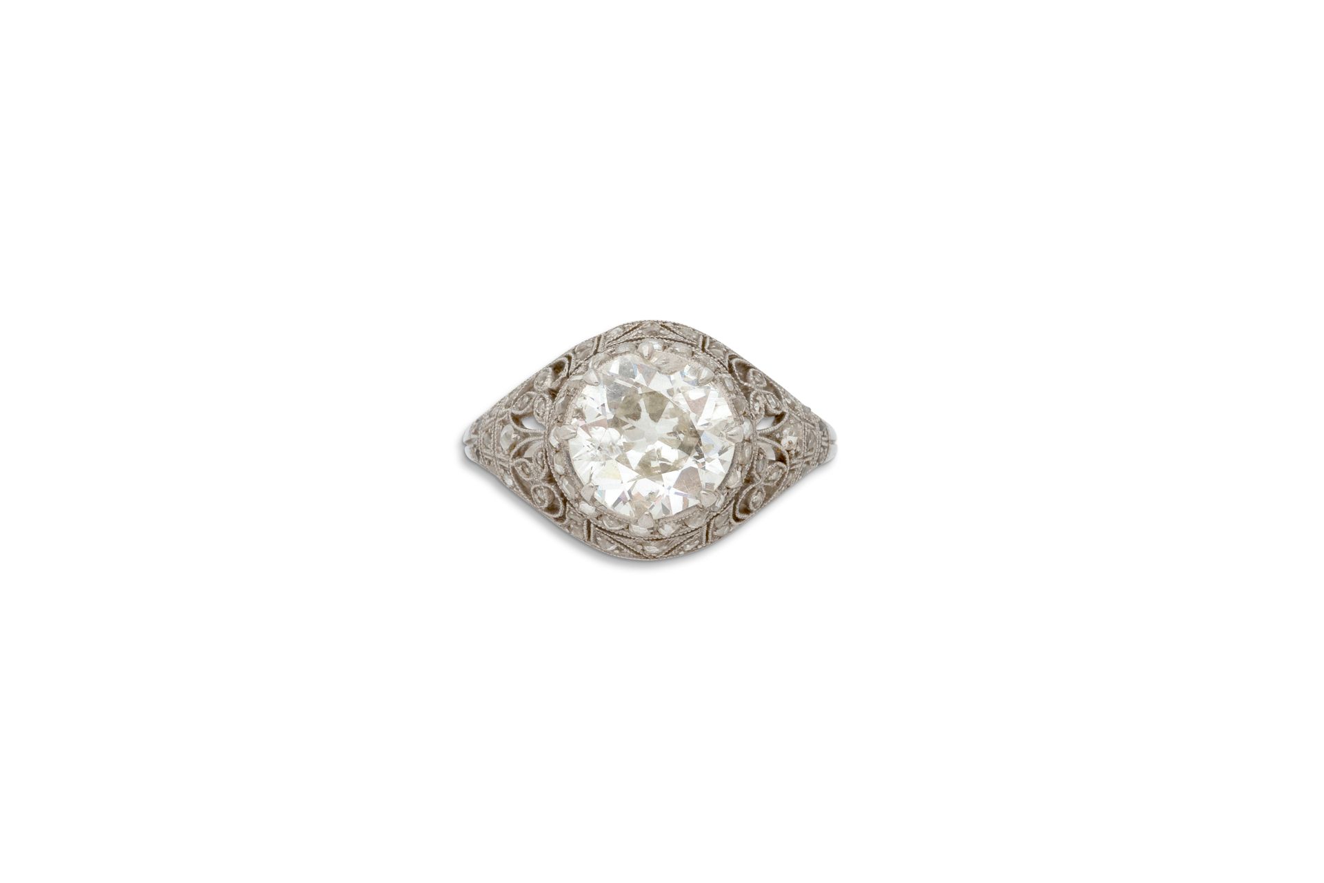 Bague "Diamants" Ring "Diamonds
Brilliant-cut diamond and rose-cut diamond
Plati&hellip;
