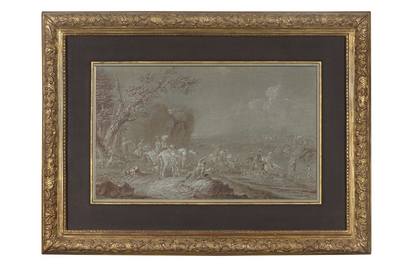 P. DUVERGER (XVIIIe siècle) P. DUVERGER (XVIIIe siècle) 
Scène de chasse 
Encre &hellip;
