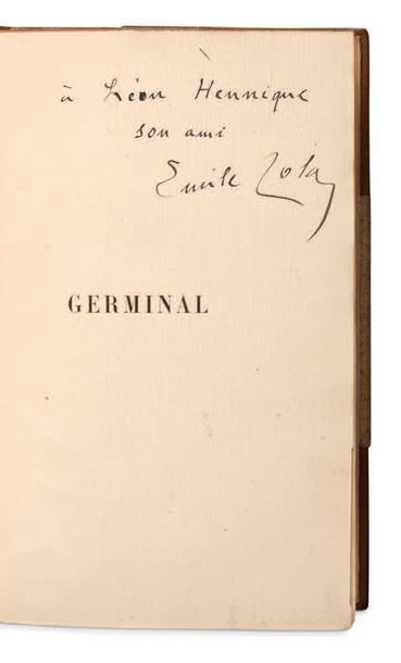 Emile zola (1840-1902) Germinal.
P. Charpentier 1885. In-12 (184x115 mm); demi-m&hellip;
