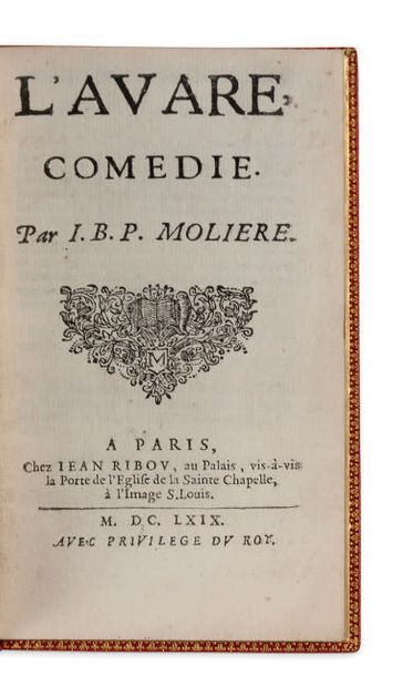 JEAN-BAPTISTE POQUELIN, DIT MOLIERE (1622-1673) L'Avare
Comédie. P. Chez Jean Ri&hellip;