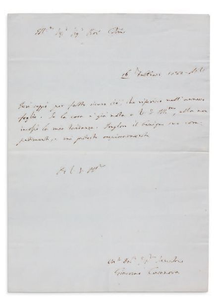 CASANOVA GIACOMO (1725-1798) L.A.S. «Giacomo Casanova», [Venise] 16 février 1780&hellip;