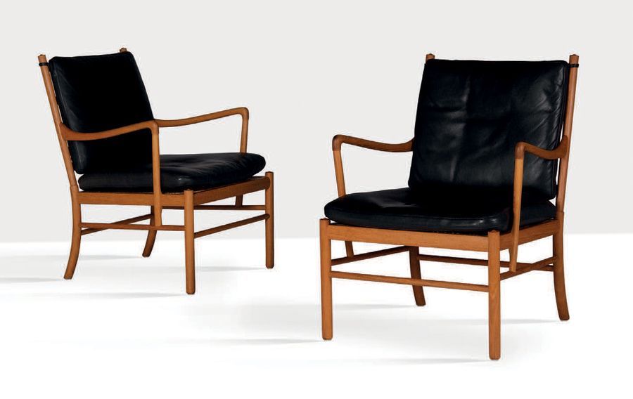 Ole Wanscher (1903-1985) Paire de fauteuils dits colonial PJ-149
Chêne, moelle d&hellip;