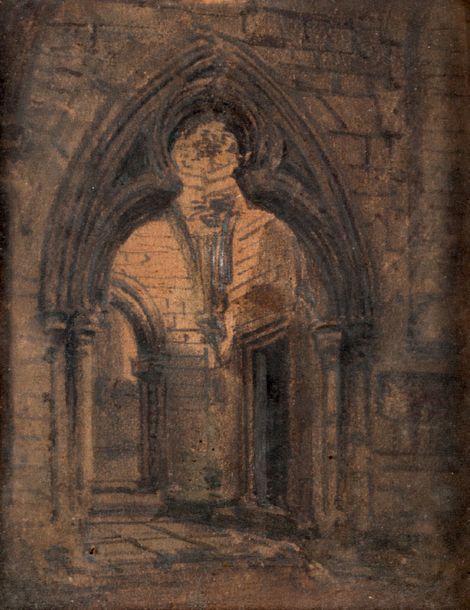 NICANOR GRÉGORIÉVITCH TSCHERNETSOV (1804-1879) Chapelle gothique
Crayon et lavis&hellip;