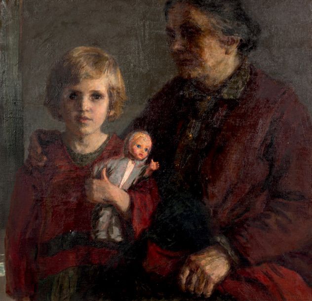 VICTOR ALEXANDROVITCH TSVETKOV (1920) Grand-mère et sa petite-fille, 1971
Huile &hellip;