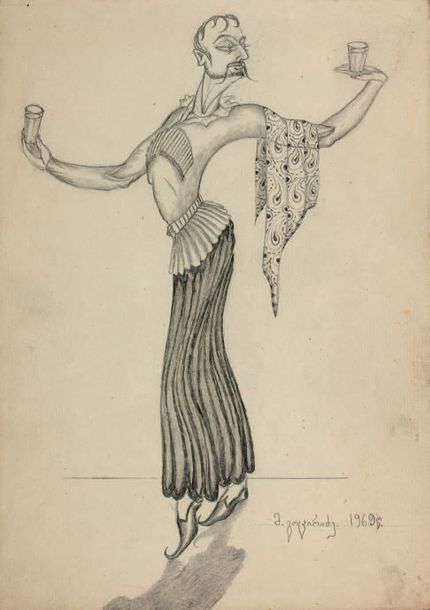 MIKHAIL GUÉRASSIMOVITCH GOTSIRIDZÉ (1901-1975) Kinto dansant, personnage de
l’an&hellip;