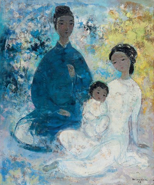 VU CAO DAM 武高谈 (1908-2000) 
Maternité, 1963
Huile sur toile, signée en bas à dro&hellip;