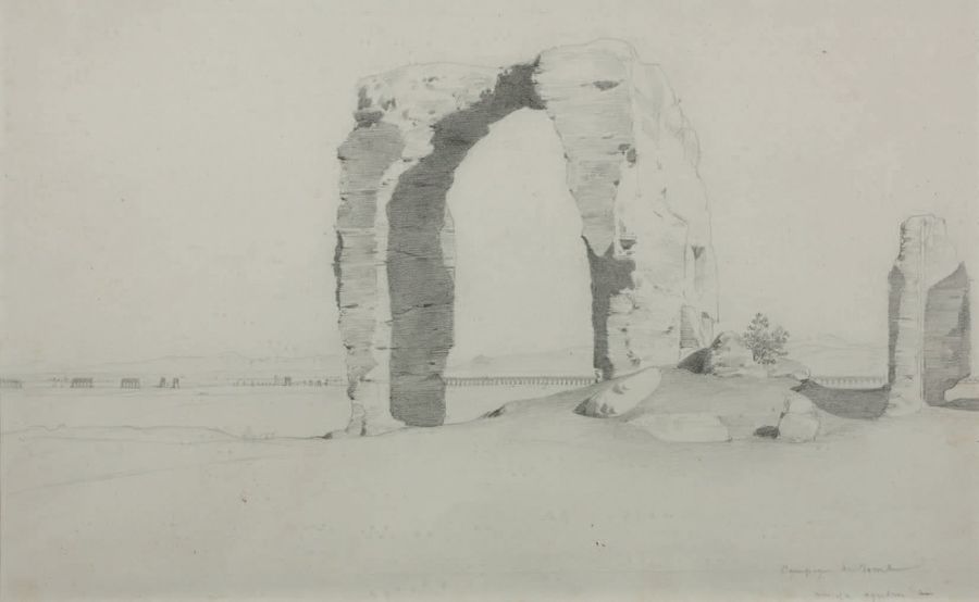 Théodore BALLU (Paris 1817 - 1885) Vue d'un aqueduc de la campagne romaine
Vue d&hellip;