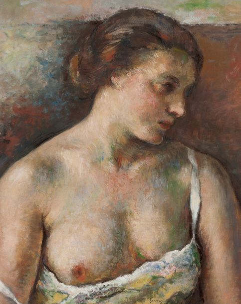 Paul-Elie GERNEZ (1888-1948) 
Jeune femme au chignon ou Marinette
Pastel sur pap&hellip;