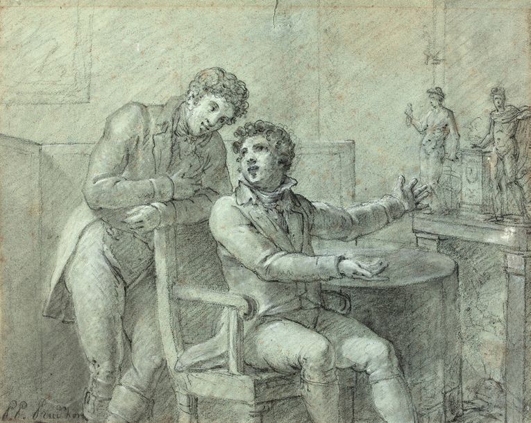 ENTOURAGE DE PIERRE PAUL PRUD'HON (CLUNY 1758 - PARIS 1823) 
Les Amateurs
Signé &hellip;