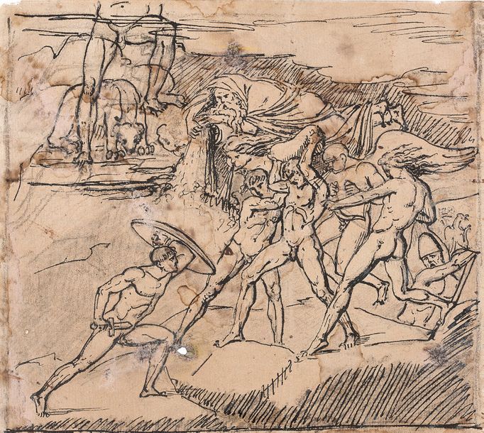 Théodore GERICAULT (Rouen 1791 - Paris 1824) 
Etude pour une scène de bataille a&hellip;
