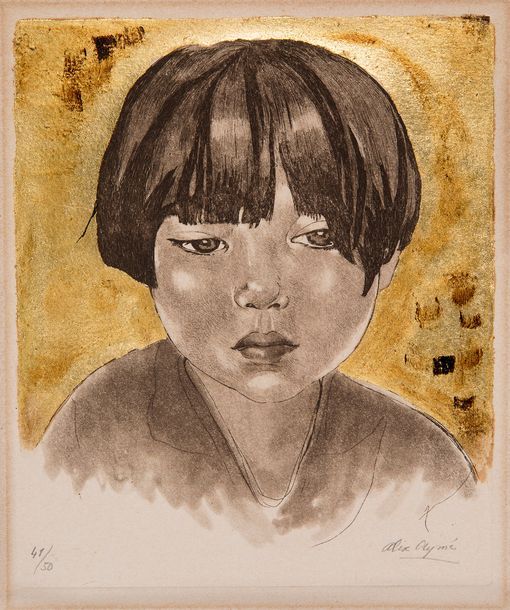 Alix AYMÉ (1894-1989) Petite anamite, Tien Maï
Eau-forte réhaussée d’or, numérot&hellip;