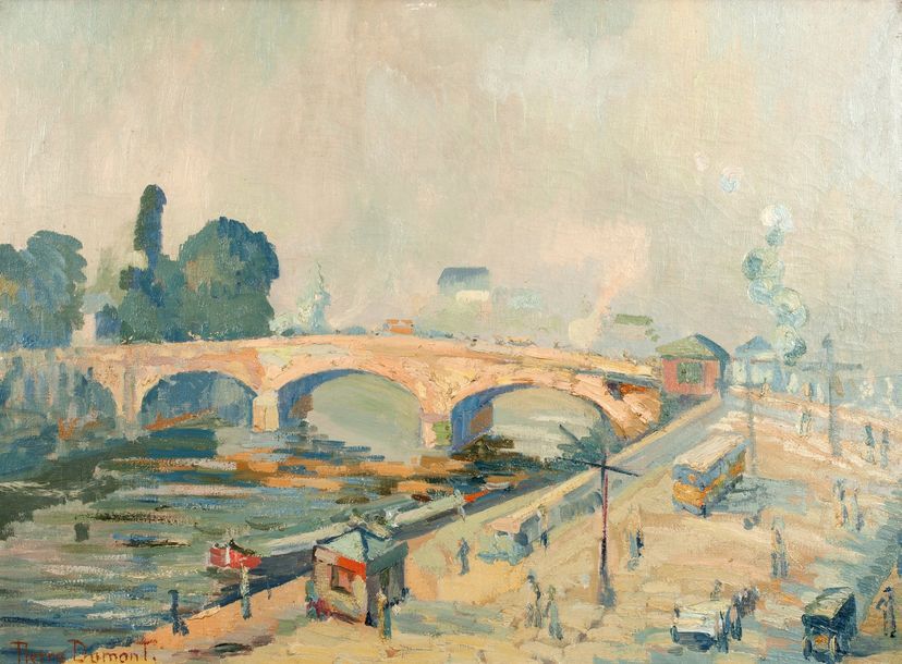 Pierre DUMONT (1884-1936) 
Quais de Seine animés près de Rouen
Huile sur toile, &hellip;