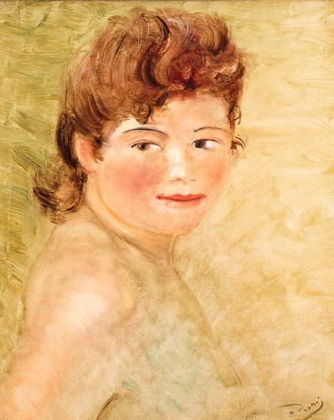 André DERAIN (1880-1954) 
Portrait de jeune femme à l'épaule dénudée, circa 1935&hellip;