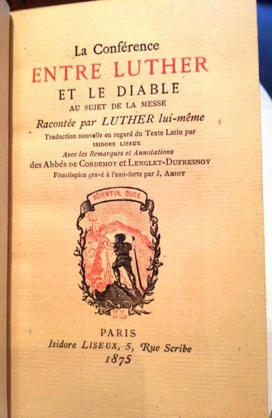 GERAUD DE CORDEMOY (Abbé Louis) La conférence entre Luther et le Diable au sujet&hellip;