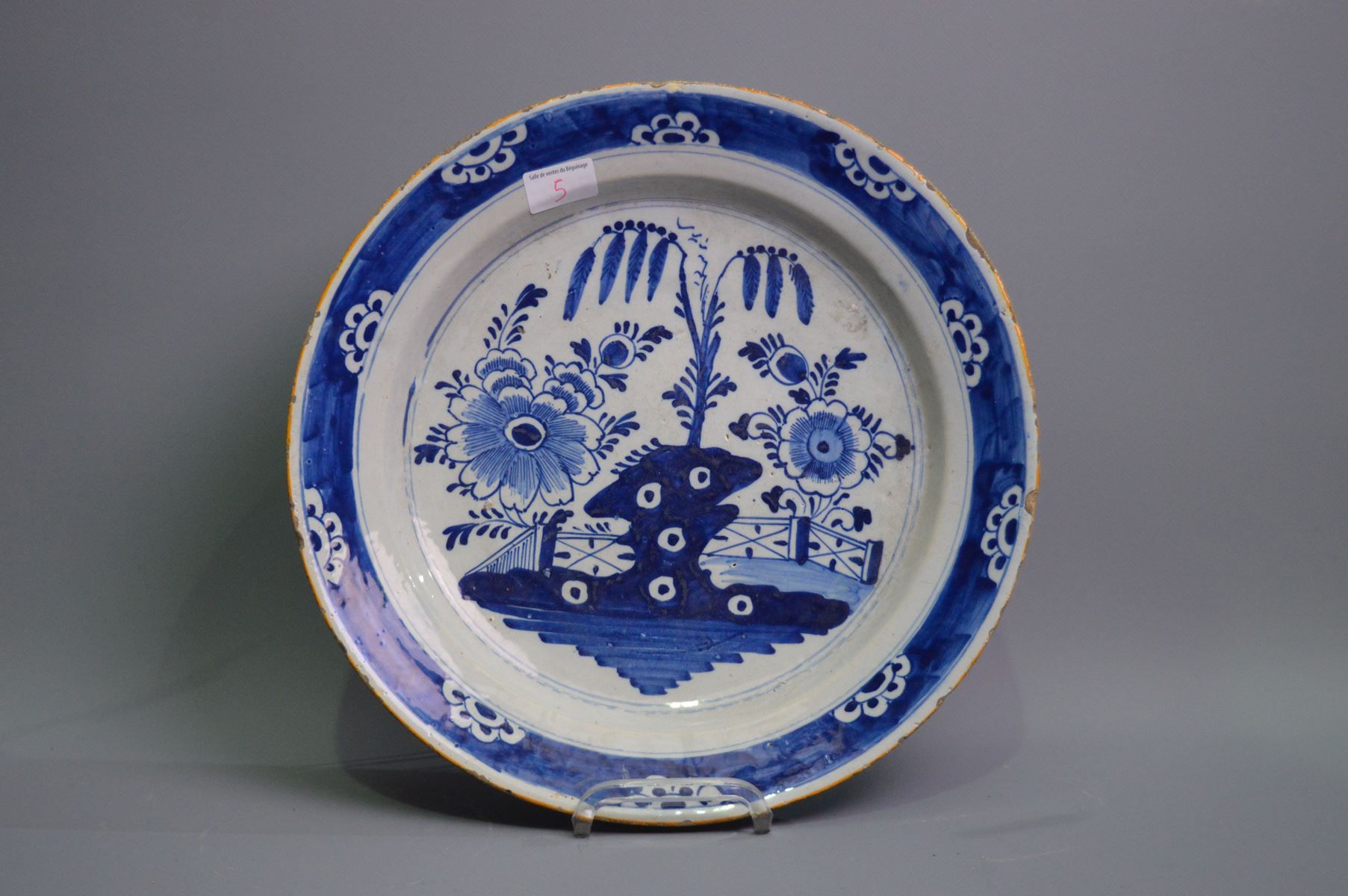 Null Blue white plate, China, Diam: 35cm