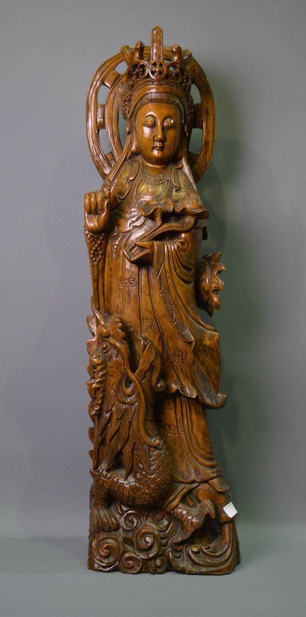 Null Statua Guan yin Bodhisattva, Cina, Altezza: 93cm