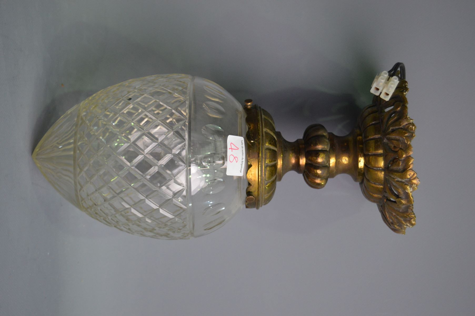 Null Lanterne en bronze et cristal, h: 34cm