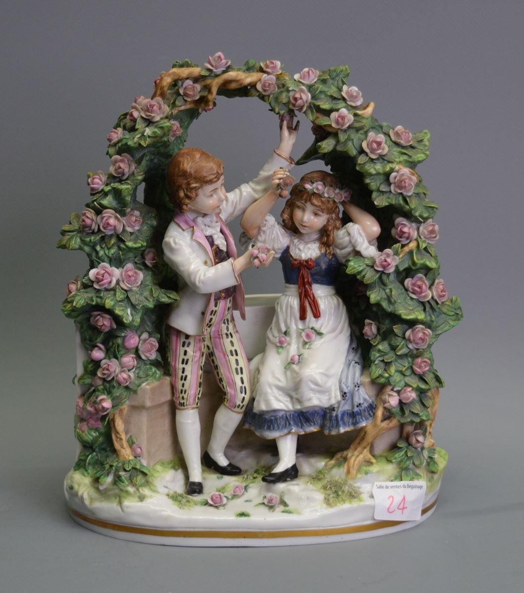 Null Porcelain, Children, mark at the base, Ht: 27cm