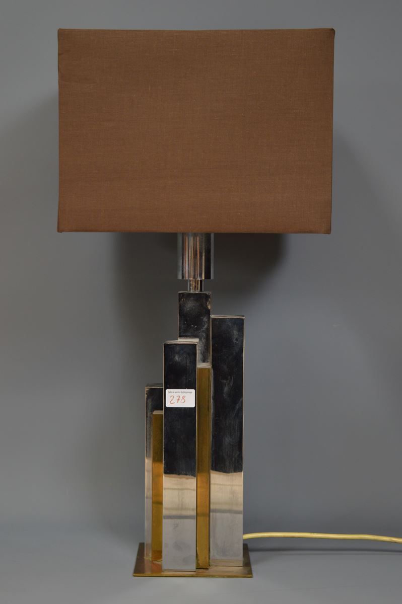 Null Lámpara de diseño Belgo cromada, años 70, altura total: 62cm