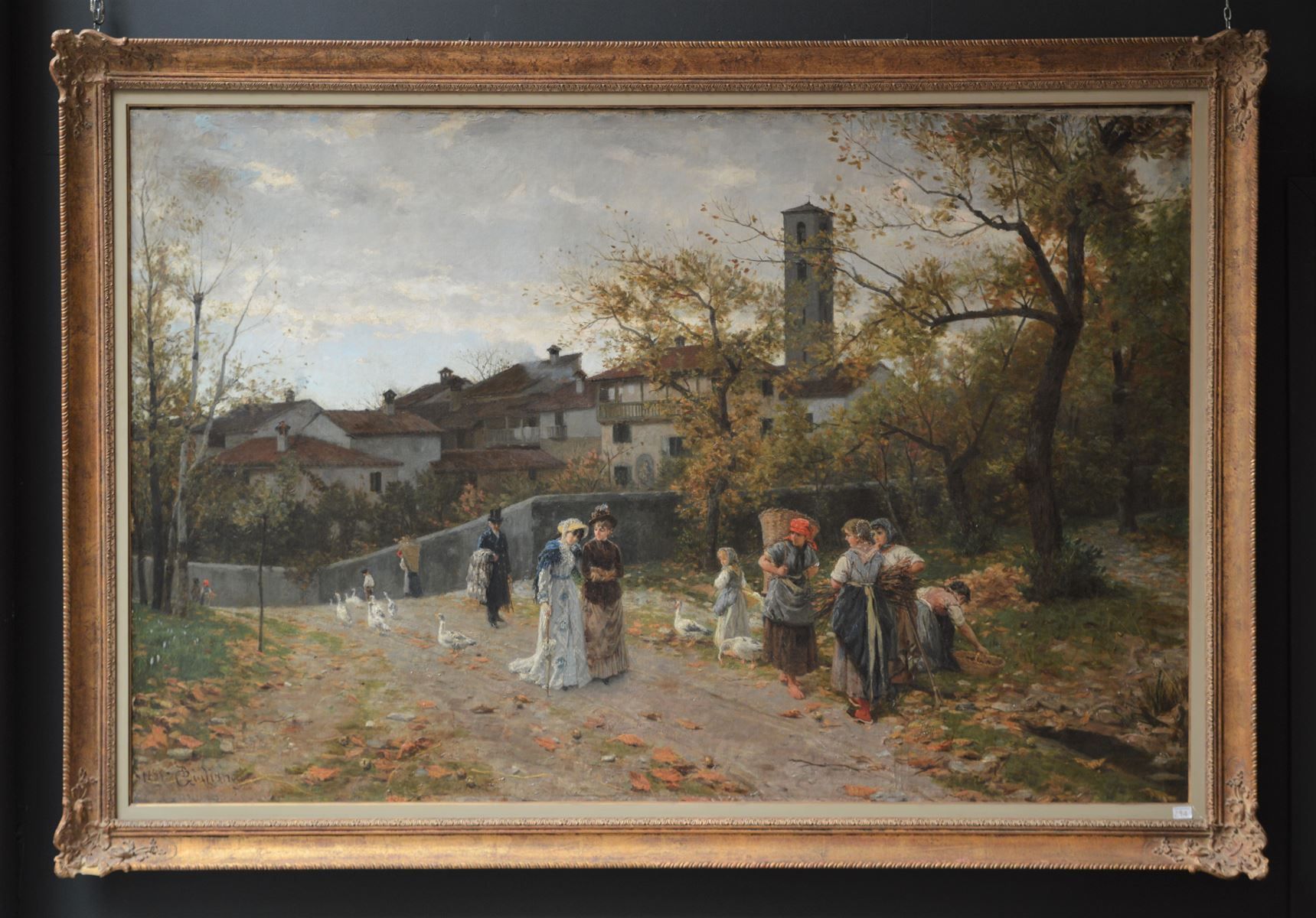 Null HST. "Herbstspaziergang", unten links signiert '1885 B Giuliano' für Bartol&hellip;