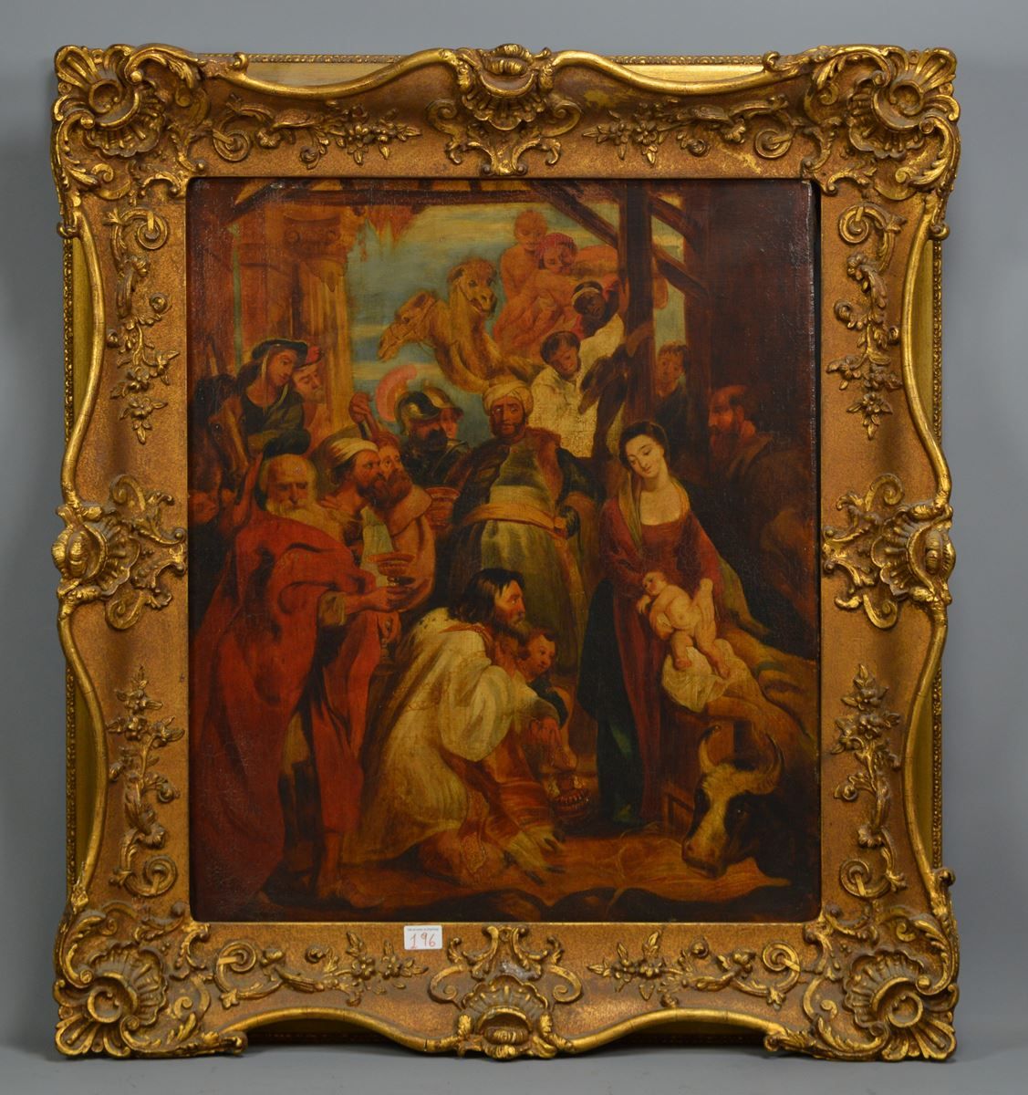 Null HST. 'L'adoration des Mages,' copie de Rubens, XIXème siècle, 70x58cm